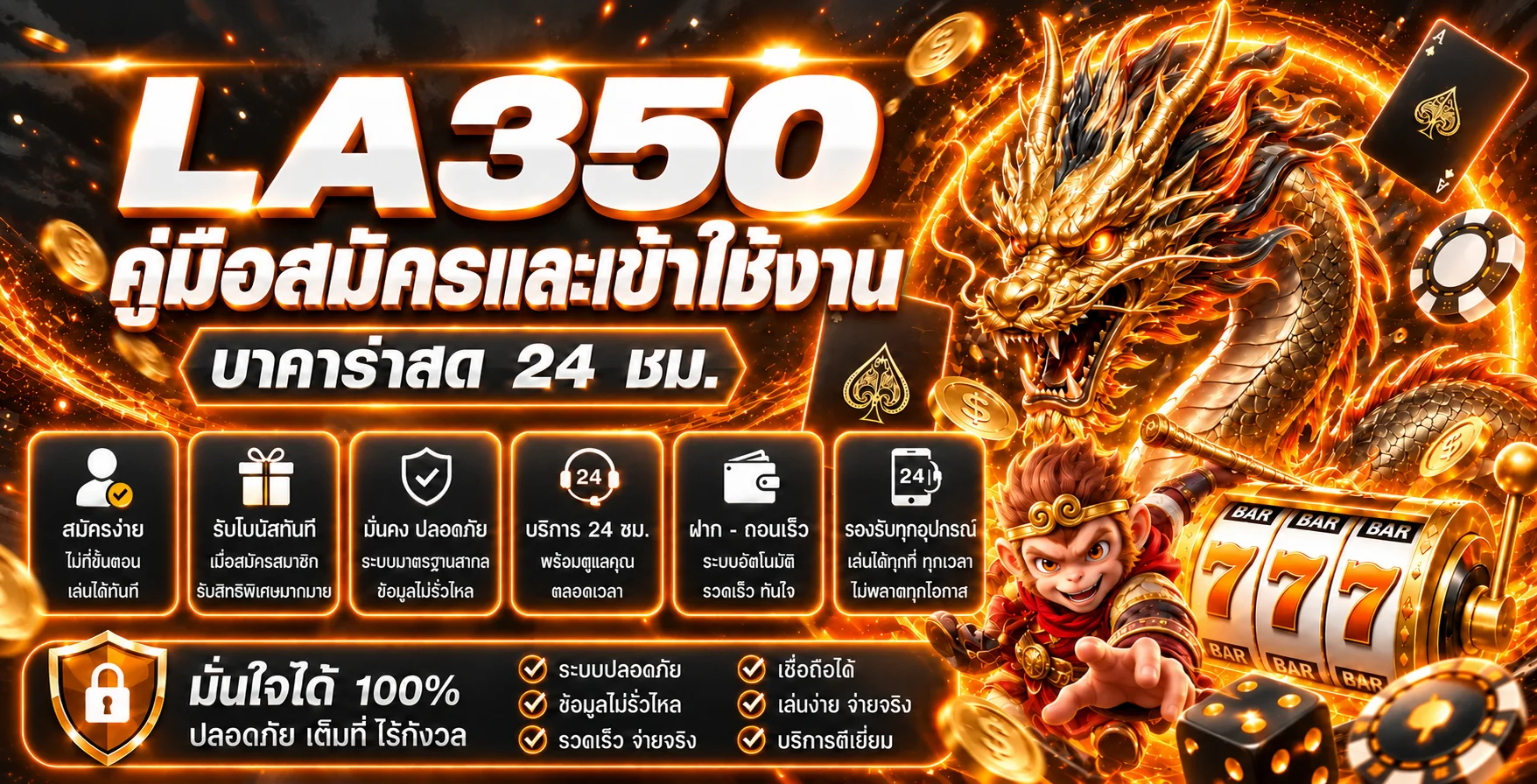LA350 คู่มือสมัคร เข้าสู่ระบบ และดูแลบัญชี